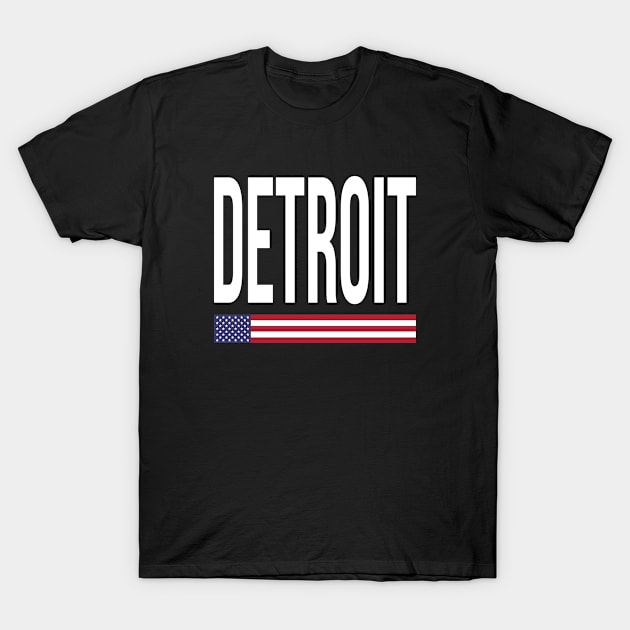 Detroit City Pride USA Flag T-Shirt by MakeSomeonesDay